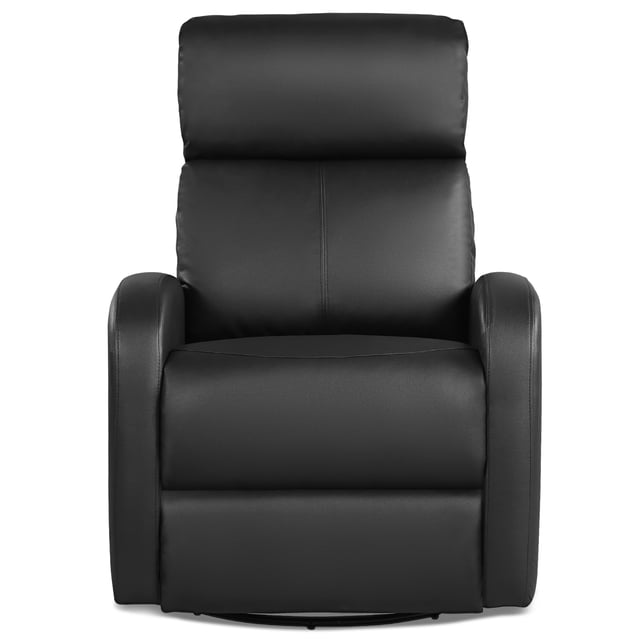 Costway Fauteuil Inclinable Pivotant à Bascule Manuel Fauteuil Simple avec Repose-Pieds Noir
