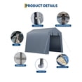 thumbnail image 3 of Remise pour Moto 6x8 / 6x6 Pi, Abri Extérieur Robuste et Imperméable avec Cadre en Acier Galvanisé, Housse PE Résistante aux UV pour Rangement de Vélos et d'Outils de Jardin, Gris, 3 of 8