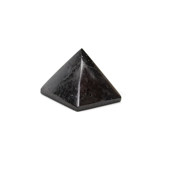 Jet Pierre Pyramidale de Tourmaline Noire Énergisée Inde Faite à la Main 2 Pouces Env. Pochette en Cristal A++ Anti-Stress 40 Pages Jet International Livret de Thérapie Cristalline Image de Pierre Précieuse Est Juste une Référence