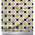 thumbnail image 1 of Soimoi Rayon Fabric Geometric & Flower Artistic Print Sewing Fabric Yard 56 Inch Wide, 1 of 3