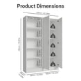 thumbnail image 3 of Madesa Kitchen Set 2 Pantry Storage Cabinet with 10 Utility Shelves 47"L Wooden Organization Unit for Kitchen - White, 3 of 9