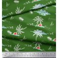 thumbnail image 3 of Soimoi Green Rayon Crepe Fabric Palm Tree & Sunset Beach Fabric Prints By Yard 46 Inch Wide, 3 of 3