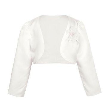 YONGHS Boléro à Manches Longues pour Filles, Veste Boléro Courte, Cardigan Manteau, Couvre-Robe de Mariage, Ivoire 160