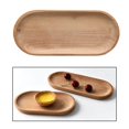 thumbnail image 2 of Oval Wooden Tea Tray Serving Table Plate Snacks dessert storage dish Food Tea Storage 10x23cm, 2 of 8