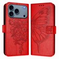 thumbnail image 1 of Butterfly Wallet Case for iPhone 17 Pro with Card Slots & Stand - Shockproof Red, 1 of 5