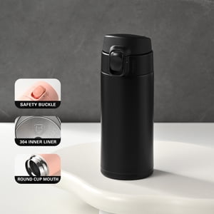 EGNMCR Cups Portable And Fashionable Stainless Steel Water Cup For Men And Women With Handle Bounce Cover Insulation Cup 320ml Water bottle