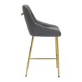 thumbnail image 3 of Zuo Chaise de Comptoir Moderne Madelaine, Gris et Or (Ensemble de 1), 3 of 12