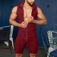 thumbnail image 2 of DPTALR Men's Drawstring Elastic Solid Color Hooded Outer Wear Sports Sexy Jumpsuit, 2 of 9