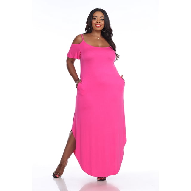 White Mark Women's Cold Shoulder Maxi Dress