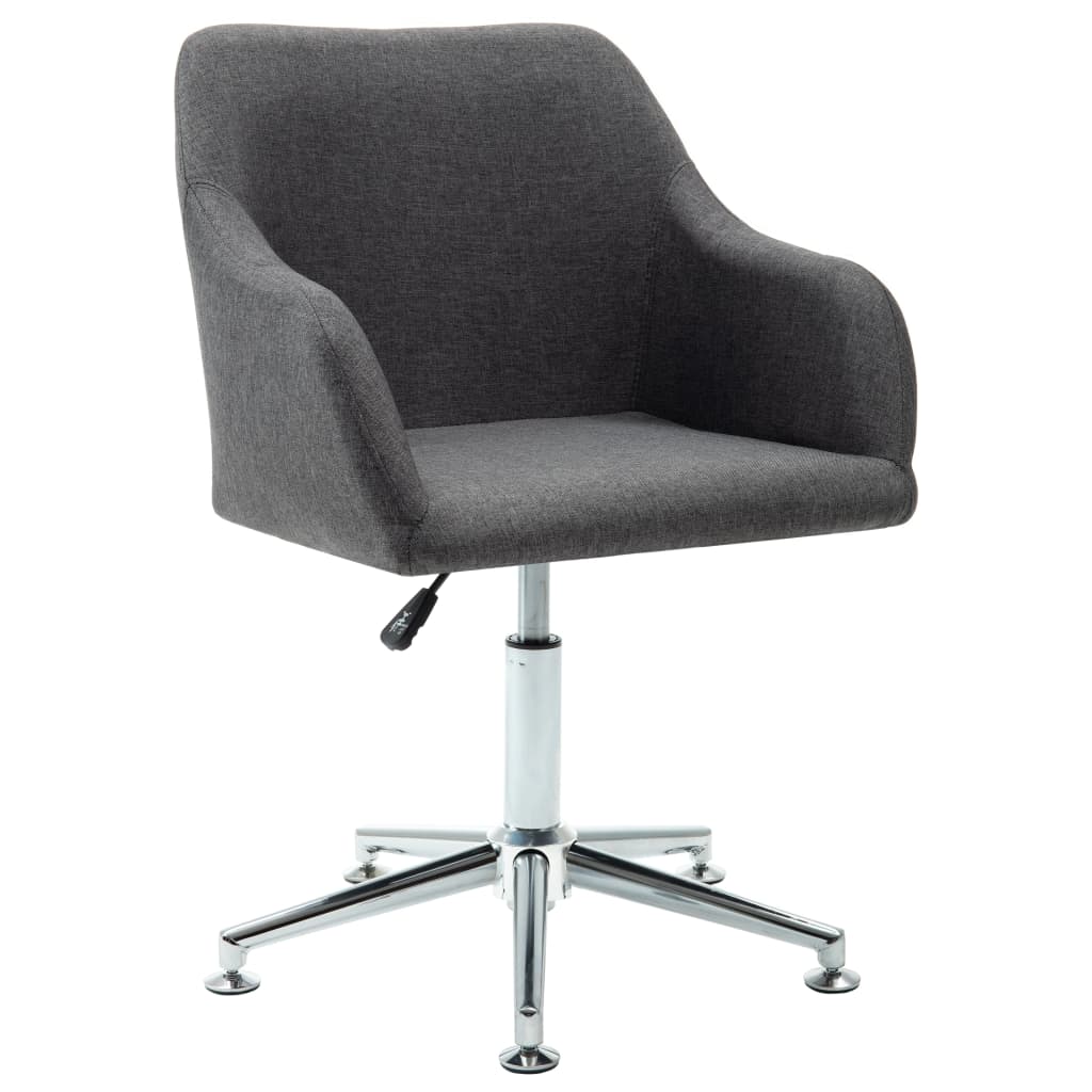 vidaXL Chaise de Salle à Manger Pivotante Tissu Gris Foncé