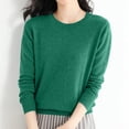 thumbnail image 2 of TJAZFJPA Chandails Petite pour Femmes Chandail de Base en Laine Hauts Col Rond Manches Longues Voyage Randonnée T-Shirt Tee T-Shirt Chandail à Enfiler Chandail Tendance Chandails pour Femmes Chandail, 2 of 8