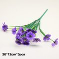thumbnail image 2 of 3 Pcs Fleurs Décoratives Violettes à Cinq Branches pour Extérieur, 2 of 6