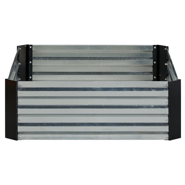 Grapevine Galvanized Steel Raised Garden Bed, Rectangular, 2-Tone
