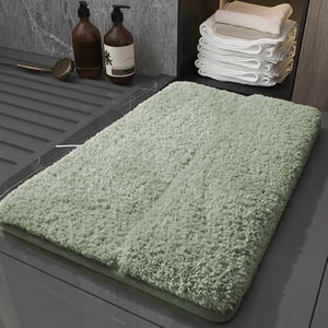 Rug salle de bain avec antidérapant - Doucement & Tapis de bain en mousse épaisse pour douche & Absorbant d'eau de Tub & Tapis de sol en polyester lavable, vert, JKODE