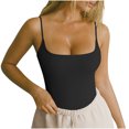 thumbnail image 1 of Timegard Camisoles pour Femmes Col Rond Bretelles Spaghetti Couleur Unie Été Décontracté Confortable Sans Manches, 1 of 6