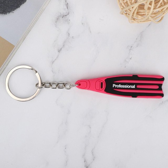 Porte-clés Thème Plongée - Matériau PVC, Résistant à la Déformation et à la Rouille, Léger et Pratique à Utiliser, Design en Forme de Flipper Mignon, Idéal pour Organiser les Accessoires