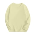 thumbnail image 4 of WUANDIXFA T-Shirt à Manches Longues Enfants Enfants Garçons Automne Coton T-Shirts à Manches Longues à Col Rond Hauts Tee Jaune Pâle, 8-9 Ans, 4 of 4