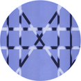 thumbnail image 1 of Ahgly Tapis Rond Lavable en Machine Intérieur Transitionnel Bleu Denim, 8 Pieds Rond, 1 of 7