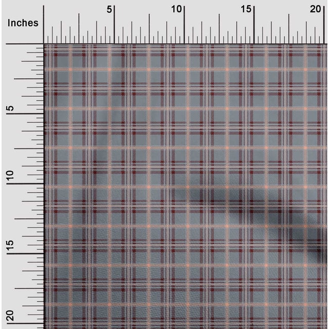 oneOone Polyester Lycra Fabric Tartan Check Print Fabric By The Yard 56 Inch Wide