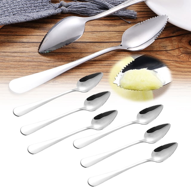 Iodue Tableware Serrated Edge 6PC Spoon Thick Spoon Stainless Dessert Kitchen,Dining & Bar