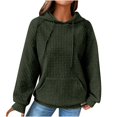 thumbnail image 2 of UPPADA Womens Waffle Knit Hoodies Long Sleeve Color Block Pullover Casual Hooded Drawstring Sweatshirt with Pockets Trendy Fall Hooded Pullover tops In July 2024, 2 of 6