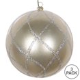 thumbnail image 2 of Vickerman MT198138D 4.75 Po. Ornement Candy Glitter Net Champagne - 3 par Sac, 2 of 3