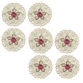 thumbnail image 1 of Oleegame Ensemble de 2 Napperons Ronds à Motif Floral Napperons Blancs en Dentelle Brodée Napperons Chemin de Table Rose, 1 of 6