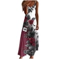 thumbnail image 2 of Ovzne Robes Grande Taille pour Femmes aux Formes Robe d'Été Robes d'Été pour Femmes Imprimé Sans Manches Col Rond Robe Décontractée Longues Robes Robe de Printemps Imprimée Liquidation, 2 of 5