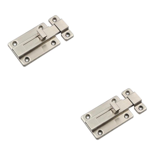 relayinert Heavy Duty and Reliable Door Security Slide Latch Lock with Screws 3inch Shed Style A 2Set
