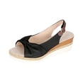 thumbnail image 1 of Summer Ladies Shoes Fish Mouth Medium Wedge Heel Metal Buckle Womens Sandals, 1 of 9