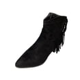 thumbnail image 2 of Women's Winter Short Tube Gringed Suede Side Zipper Pointed Thick Heel Middle Heel Boots, 2 of 9