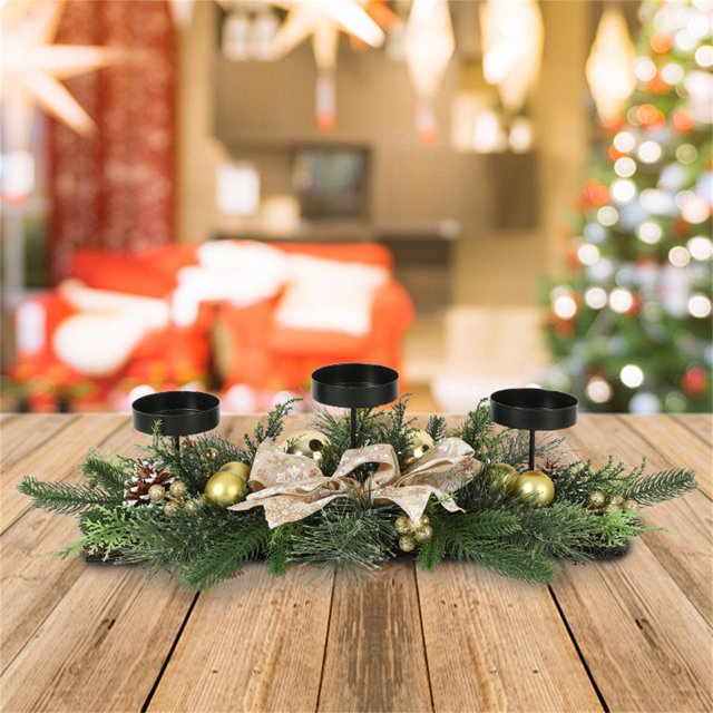 Yhmxh Home Decor Christmas Three-legged Candlestick Home Desktop Candlestick Rattan Garland Decoration Party Matching Ornaments Welcome Home Decorations Spring Decor
