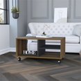 thumbnail image 3 of FM FURNITURE Lisboa Table Basse Noyer (Brun) /bois d'Ingénierie Noir, 3 of 9