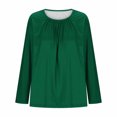 thumbnail image 5 of Hauts pour Femmes Grande Taille, Chemises Décontractées à Manches Longues Coupe Décontractée, Blouses à Col Rond T-Shirt Surdimensionné Confortable, Tenue d'Intérieur Tendance 2026 pour Usage Quotidien, 5 of 5