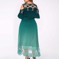 thumbnail image 4 of CHUANK Robes Maxi d'Été Grande Taille pour Invitée de Mariage Robe en Dentelle à Empiècements Épaules Dénudées Longues Robes Manches Courtes, 4 of 6