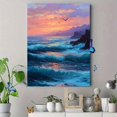 thumbnail image 4 of Qisvanset Night Storm Ocean Canvas Print 12x16 Inch Study Room Decor, 4 of 8