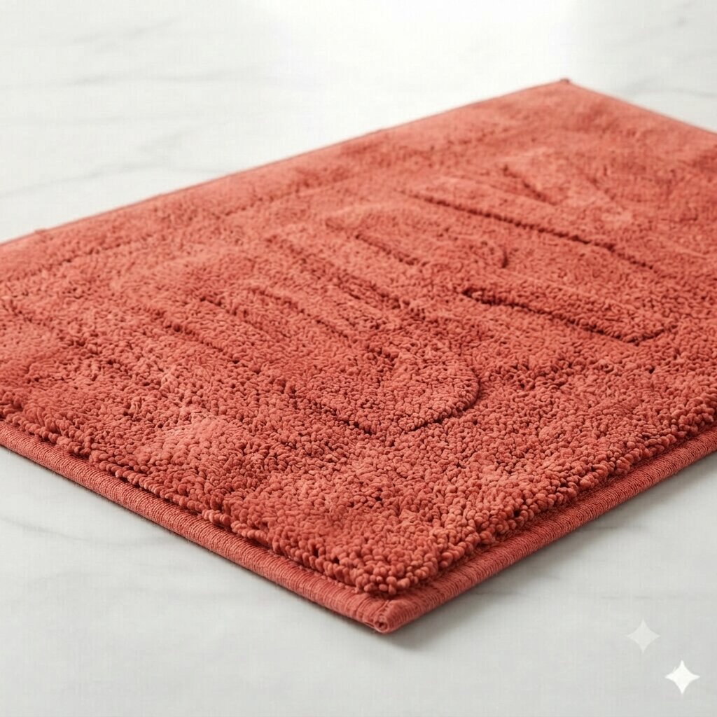 Tapis de bain corail moderne Home Decor Inc. avec inscription « DRY », 51 x 76 cm