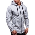 thumbnail image 1 of Fankiway New Fashion All-Match Zipper Hooded Sweater Coat Men'S Solid Color Cardigan, 1 of 1