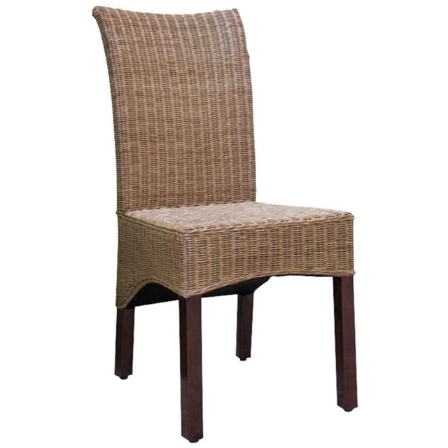 Pemberly Row Chaise Latérale de Salle à Manger en Osier en Rotin Naturel