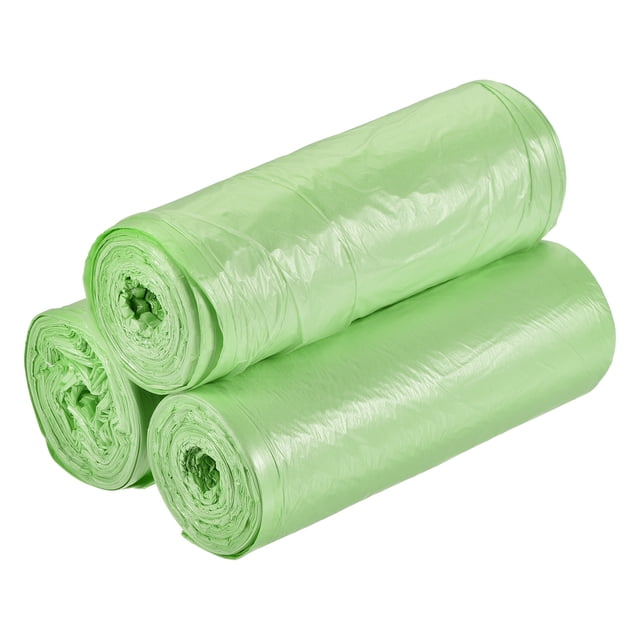 Unique Bargains Sacs à Déchets Petits 2-4 Gallons Doublures de Corbeille à Déchets Verts, 60 Unités / 3 Rouleaux