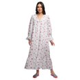 thumbnail image 1 of Moomaya Chemise de Nuit Maxi Boutonnée à Manches Longues Imprimée en Coton pour Femmes, 1 of 5