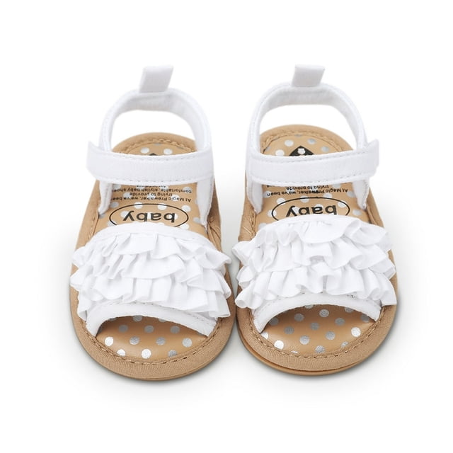 Baby Toddler Girls Soft Open Toe Summer Sandals Flower Princess Flat Shoes