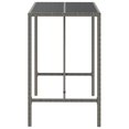 thumbnail image 2 of vidaXL Bar Table with Glass Top Grey 110x70x110 cm Poly Rattan, 2 of 4