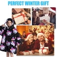 thumbnail image 4 of Blanket Hoodie for Kids Oversized Wearable Hooded Blanket Soft Warm Flannel Hoodie Sweater Blanket Animal Pattern Blanket Sweatshirt One Size Fits All Wearable Blanket with Pockets, 4 of 9