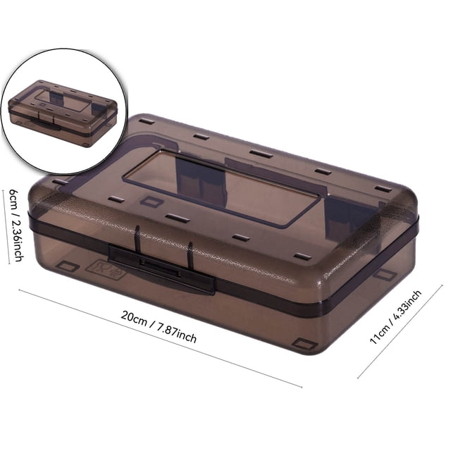Dvruxg Plastic Cosmetics Case, Large Capacity Box, Hard Crayon Box Storage with Snap-Tight Lid for Office Supplies(Coffee)