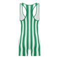 thumbnail image 4 of XUNZOO Costume d'Homme Fort à Rayures, Débardeur de Lutte, Body, Costume de Cirque pour Muscles, Vert G, 4 of 5