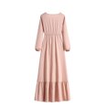 thumbnail image 4 of Gspmoly Robe pour Femmes, Robe Décontractée Mode pour Femmes à Col Rond à Manches Longues, Robe Longue à Taille, Robes d'Été pour Femmes, Cadeaux de Vacances, 4 of 7