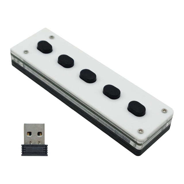 funtasica Mini Clavier de Jeu Sans Fil à 5 Touches Programmable Clavier Universel Double Mode avec Récepteur USB