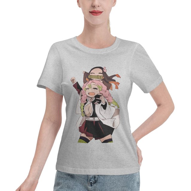 T-Shirt Basique à Manches Courtes pour Femmes Demon Slayer : Koiju et Nidouzi