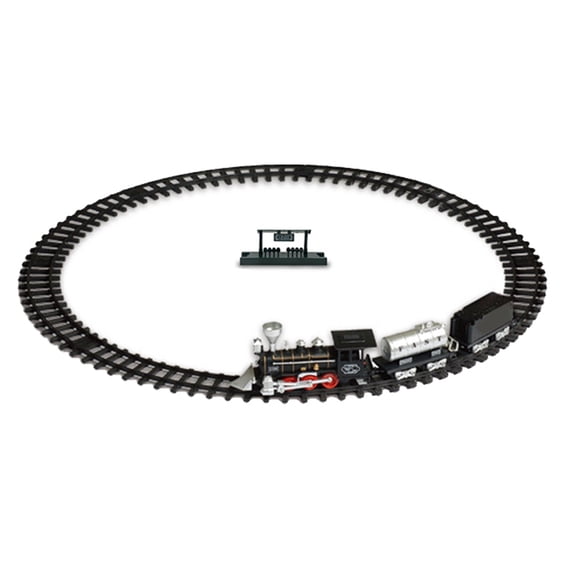 Transemion Vintage Children Track Small Train Toy Train Simulation Classic Power Electric Light Music Train Simulation Classic Power Track Train Model 2